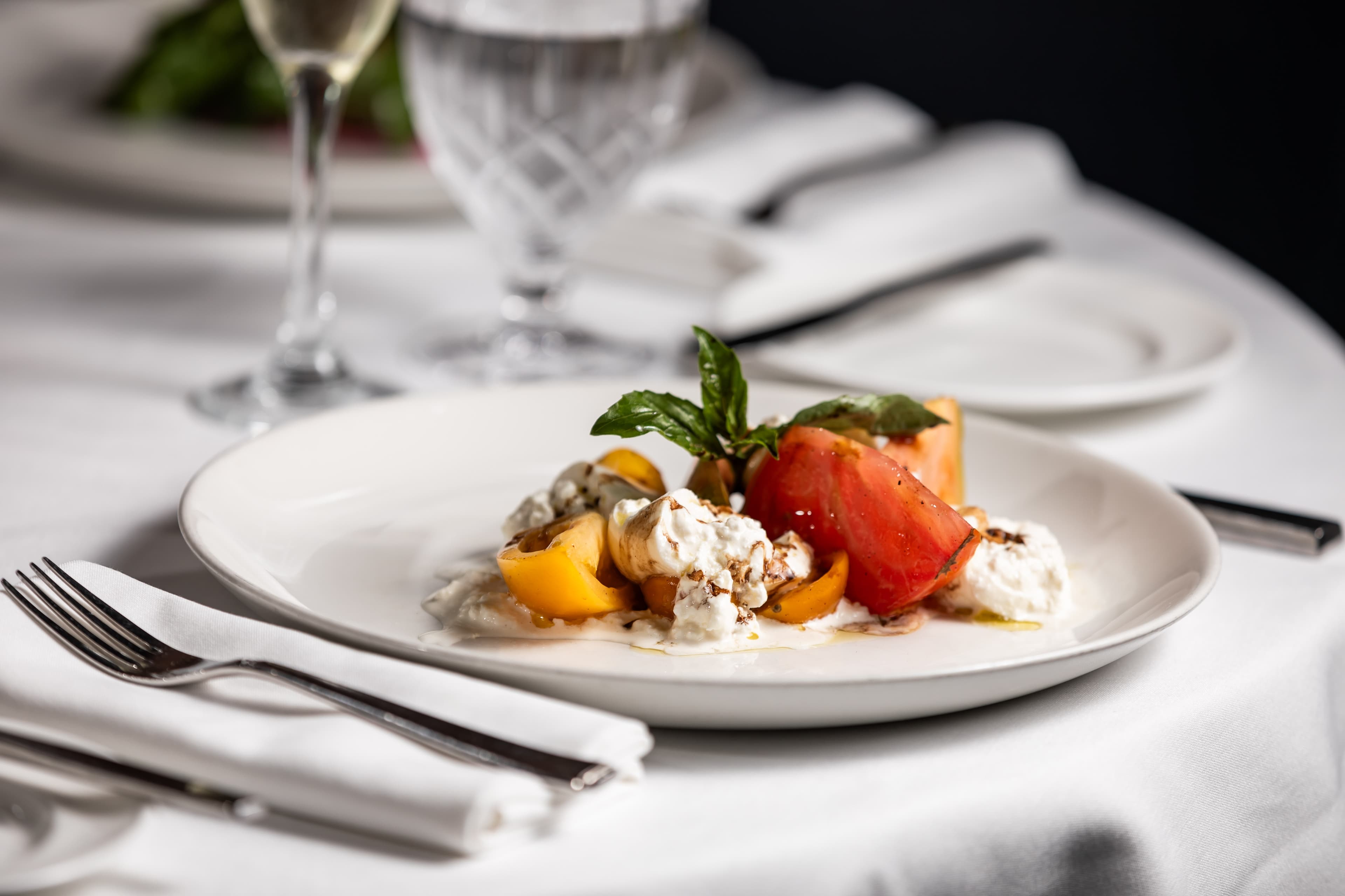 Burrata with olive oil and herbs